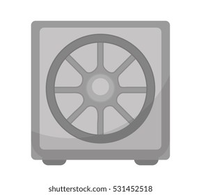 Safe icon, flat design. Deposit Box isolated on white background. Vector illustration, clip art