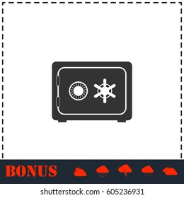 Safe icon flat. Simple vector symbol and bonus icon