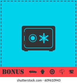 Safe icon flat. Simple vector symbol and bonus icon