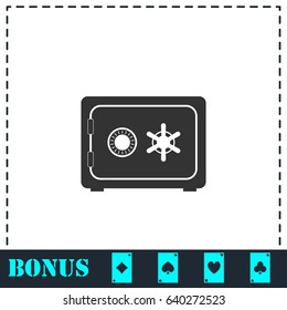 Safe icon flat. Simple vector symbol and bonus icon