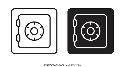 Icono de seguridad. Versiones planas y de trazo. Elementos gráficos.