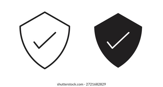 Safe icon flat and thin stroke vector pack. Editable icons set