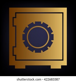 Safe icon. Golden style icon