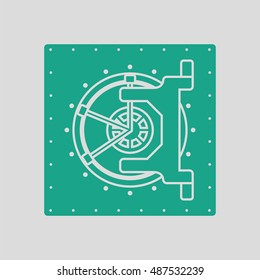 Safe icon. Gray background with green. Vector illustration.