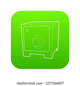 Safe icon green vector isolated on white background