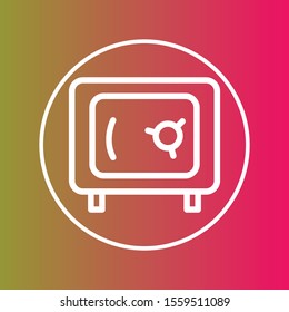  Safe icon isolated on abstract background
