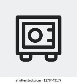 Safe icon isolated on background. Bank symbol modern, simple, vector, icon for website design, mobile app, ui. Vector Illustration