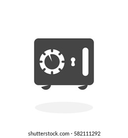 Safe icon isolated on white background. Safe vector logo. Flat design style. Modern vector pictogram for web graphics - stock vector