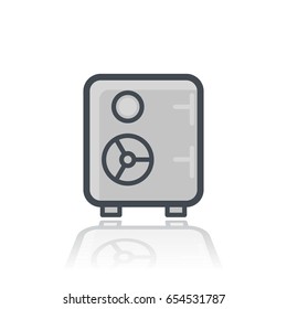 safe icon isolated on white