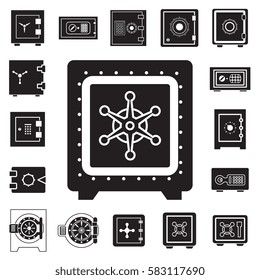 Safe Icon Isolated. Security and Protection Sign. Banking, Money, Deposit Symbol or Pictogram For Web, Design, Business