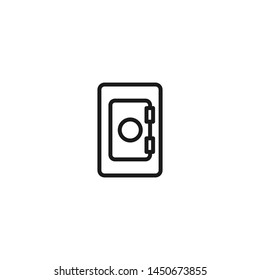 Safe icon in line design isolated on white background. Bank safe, bank vault, money safe icons.