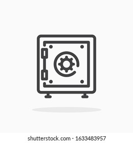 Safe icon in line style. For your design, logo. Vector illustration. Editable Stroke.