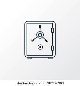 Safe icon line symbol. Premium quality isolated strongbox element in trendy style.