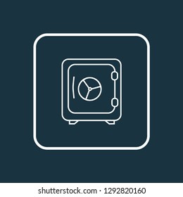 Safe icon line symbol. Premium quality isolated strongbox element in trendy style.
