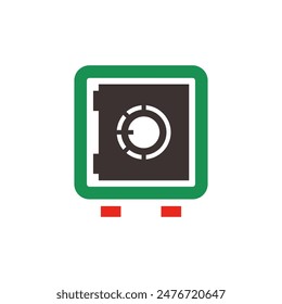 Safe icon, made in color style.