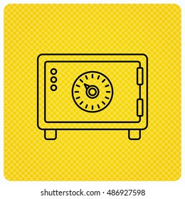 Safe icon. Money deposit sign.