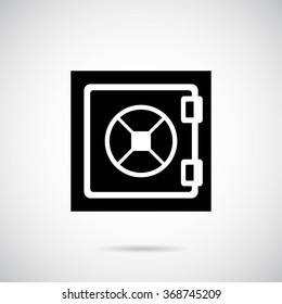Safe icon on gray background. Vector art.