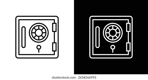 Safe icon outline. EPS 10 editable vector