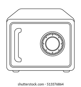 Safe icon in outline style isolated on white background. Hotel symbol stock vector illustration.
