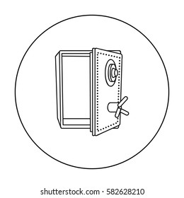 Safe icon in outline style isolated on white background. Crime symbol stock vector illustration.