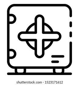 Safe icon. Outline safe vector icon for web design isolated on white background
