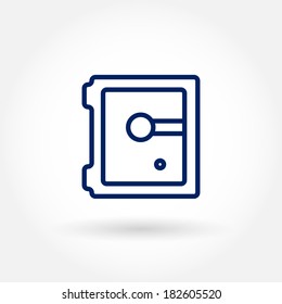 Safe icon. Security and money concept illustration. Modern line icon design. Modern line icon design. Modern icons for mobile interface. Vector illustration. 
