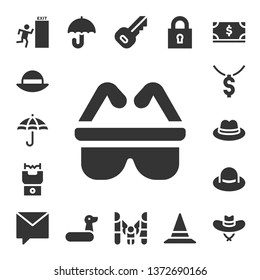safe icon set. 17 filled safe icons.  