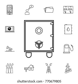 safe icon. Set of business element. Premium quality graphic design. Signs, outline symbols collection, simple thin line icon for websites, web design, mobile app on white background