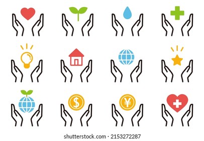 It is a safe icon set  that you can wrap by hand.
Easy-to-use vector material.