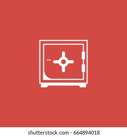 safe icon. sign design. red background