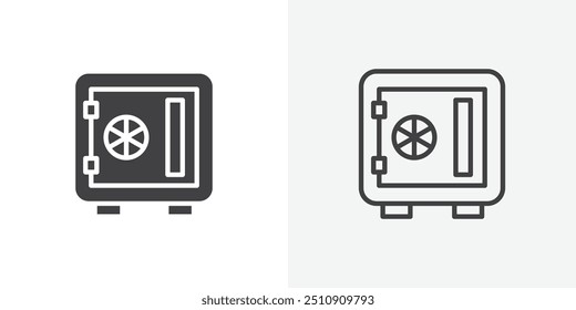 Safe icon in solid and outlined style