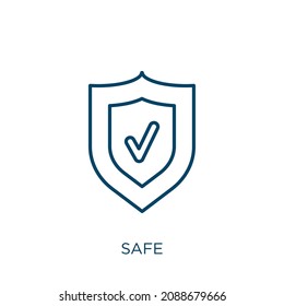 safe icon. Thin linear safe outline icon isolated on white background. Line vector safe sign, symbol for web and mobile