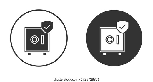 Icono seguro en blanco y negro plano de moda. adecuado para el Diseño gráfico