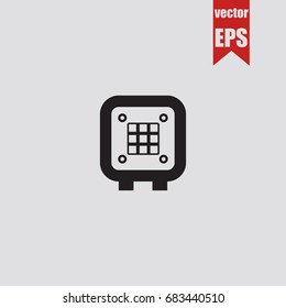 Safe icon in trendy isolated on grey background.Vector illustration.