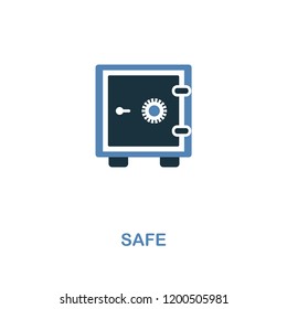 Safe icon in two colors design. Pixel perfect symbols from personal finance icon collection. UI and UX. Illustration of safe icon. For web design, apps, software and printing.