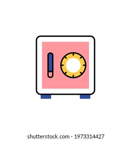 safe icon vector illustration. colored safe icon design. isolated on white background