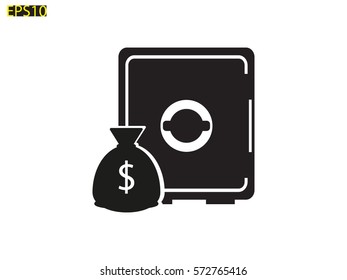 safe, icon, vector illustration eps10