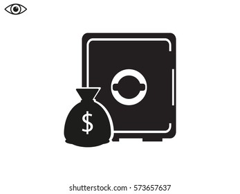 safe, icon, vector illustration eps10