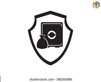 safe, icon, vector illustration eps10