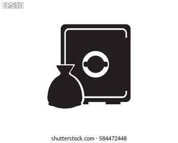 safe, icon, vector illustration eps10