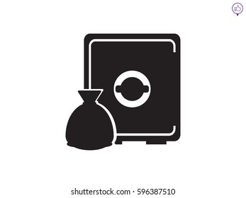 safe, icon, vector illustration eps10