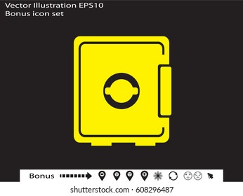 safe, icon, vector illustration eps10