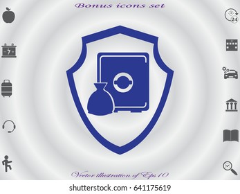 safe, icon, vector illustration eps10
