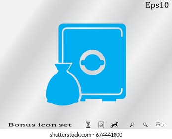 safe, icon, vector illustration eps10