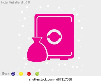 safe, icon, vector illustration eps10