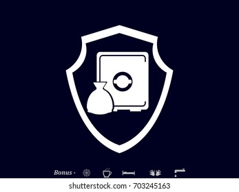 safe, icon, vector illustration eps10