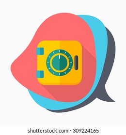 Safe icon, vector illustration. Flat design style with long shadow,eps10