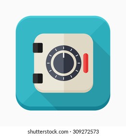 Safe icon, vector illustration. Flat design style with long shadow,eps10