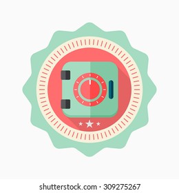 Safe icon, vector illustration. Flat design style with long shadow,eps10