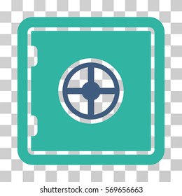 Safe icon. Vector illustration style is flat iconic bicolor symbol, cobalt and cyan colors, transparent background. Designed for web and software interfaces.